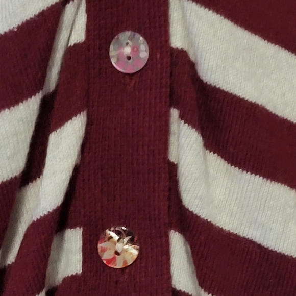 American Rag Striped-Long-Sleeve Cardigan with Embroidered flowers, Size XL - Picture 5 of 7